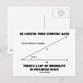 Carte Postale Soyez prudents lors de l'étude des inégalités math (Devant / Derrière)