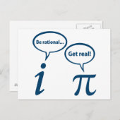 Carte Postale Soyez rationnel Obtenez de véritables mathématique (Devant / Derrière)
