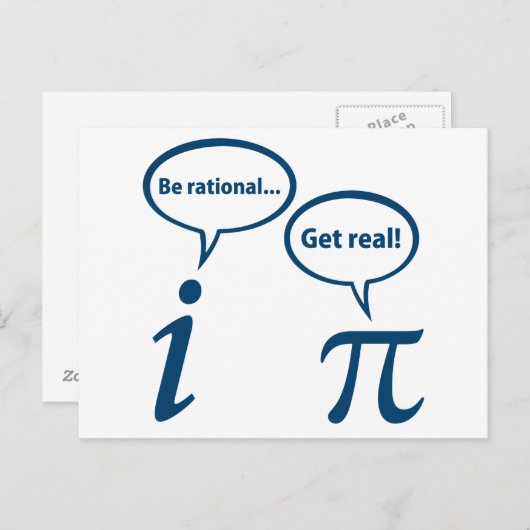 Carte Postale Soyez rationnel Obtenez de véritables mathématique (Devant / Derrière)