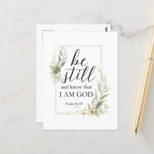 Carte Postale Soyez toujours et Sachez que je suis Dieu Bible Ch