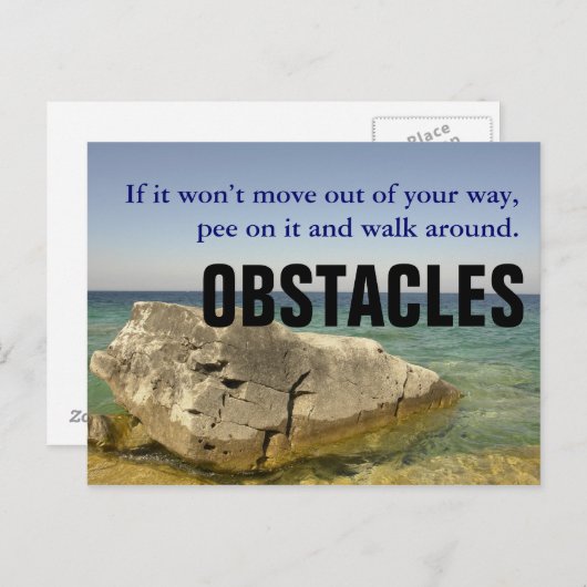 Carte Postale Soyez un chien : ne laissez pas les obstacles bloq (Devant / Derrière)