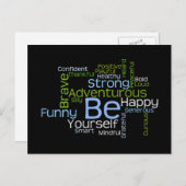 Carte Postale Soyez votre propre source d'inspiration Word Cloud (Devant / Derrière)