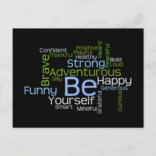 Carte Postale Soyez votre propre source d'inspiration Word Cloud (Devant)
