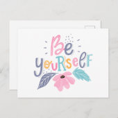 Carte Postale Soyez vous-même | Fleurs Pastel (Devant / Derrière)