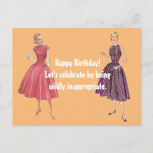 Carte Postale Soyons inappropriés Funky Retro Anniversaire
