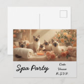 Carte Postale Spa Cat Party en traitement spa (Devant / Derrière)