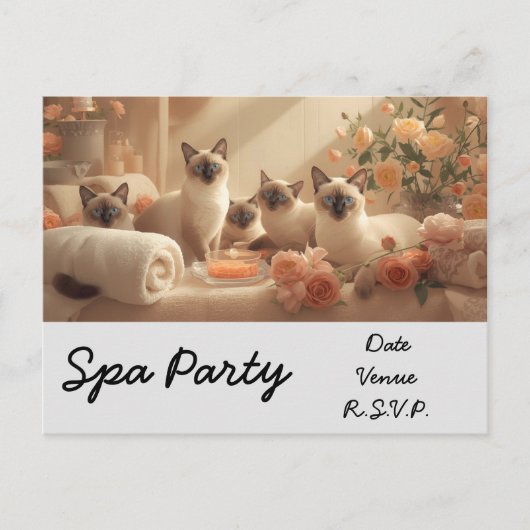 Carte Postale Spa Cat Party en traitement spa (Devant)