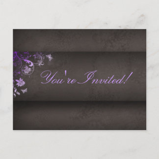 Carte Postale Spa de salon Papillon Postcard Invitation violet