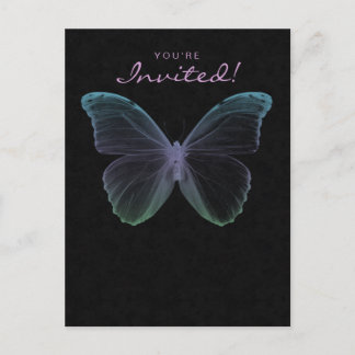 Carte Postale Spa de salon Papillon Postcard Invitation Violet
