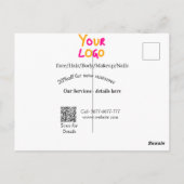 Carte Postale Spa massage salon discount offer services contact  (Dos)