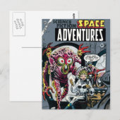 Carte Postale Space Adventures #12 Funny 50s Retro Sci-Fi Bande (Devant / Derrière)