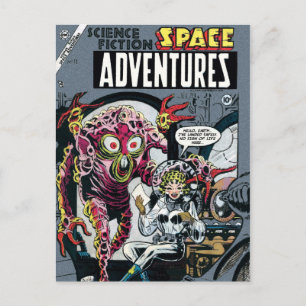Carte Postale Space Adventures #12 Funny 50s Retro Sci-Fi Bande