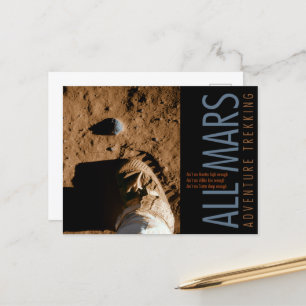 Carte Postale Space Boot Orange All Mars Trekking Adventure