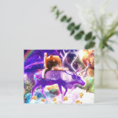 Carte Postale Space cat licking itself (Debout devant)