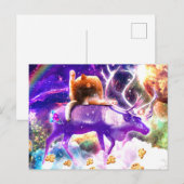 Carte Postale Space cat licking itself (Devant / Derrière)