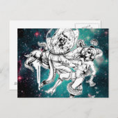 Carte postale Space Chick et Octopus (Devant / Derrière)