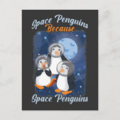 Carte Postale Space Penguin Funny Astronaut mignon Galaxie Anima (Devant)