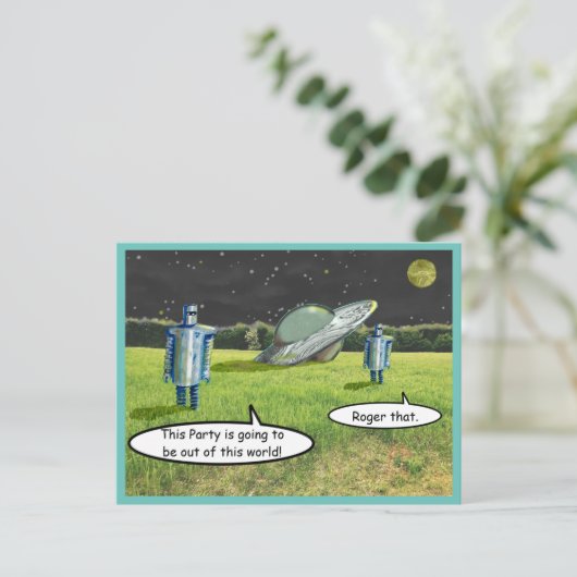 Carte Postale SPACE ROBOTS DRÔLES par Jetpackcorps (Debout devant)