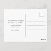 Carte Postale Space Rocket Ship Anniversaire Merci (Dos)