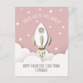 Carte Postale Space Rocks Pink Classroom Valentine Photo (Devant)