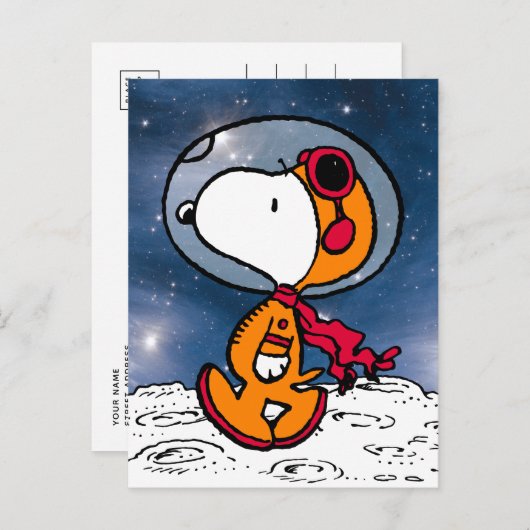Carte Postale SPACE | Snoopy Astronaute (Devant / Derrière)