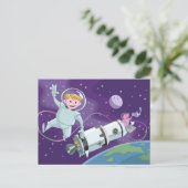 Carte Postale space walk couple astronaute (Debout devant)