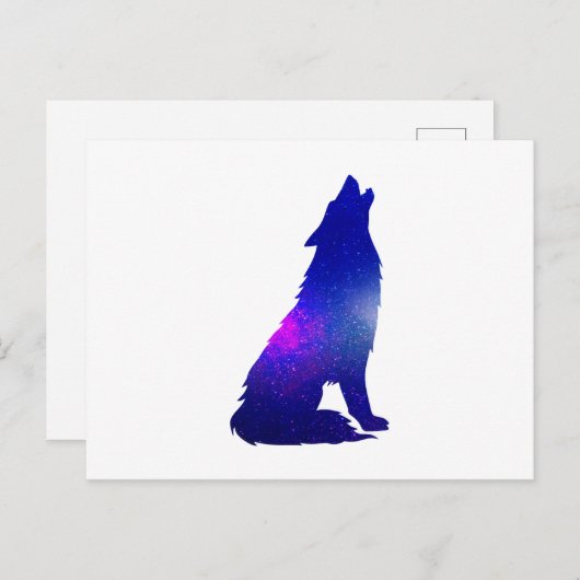 Carte Postale Space Wolf howling (Devant / Derrière)