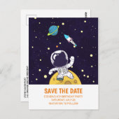 Carte Postale Spaceman à la recherche de l'espace extra-atmosphé (Devant / Derrière)