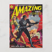 Carte Postale Spaceman avec deux armes Raygun (Devant)