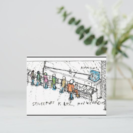 Carte Postale Spaceport KARL, le concept de l'artiste esquisse l (Debout devant)