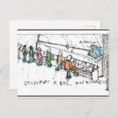 Carte Postale Spaceport KARL, le concept de l'artiste esquisse l (Devant / Derrière)