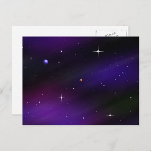 Carte Postale Spacescape With Planètes and Stars (Devant / Derrière)