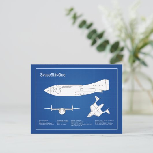 Carte Postale SpaceShipOne - Plan directeur d'avion ABD (Debout devant)