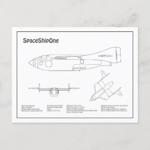 Carte Postale SpaceShipOne - Plans de dessin plan d'avion BD