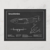 Carte Postale SpaceShipOne - Plans de dessin plan d'avion PD (Devant)