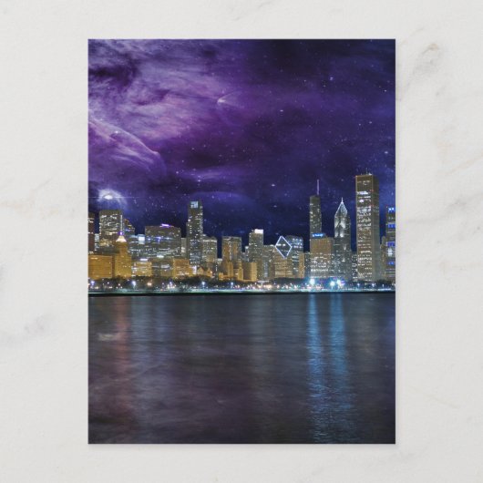 Carte Postale Spacey Chicago Skyline (Devant)
