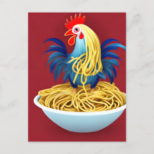 Carte postale Spaghetti au poulet