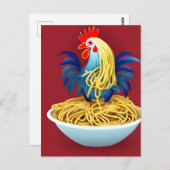 Carte postale Spaghetti au poulet (Devant / Derrière)