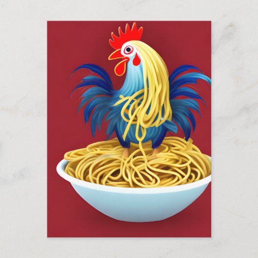 Carte postale Spaghetti au poulet (Devant)