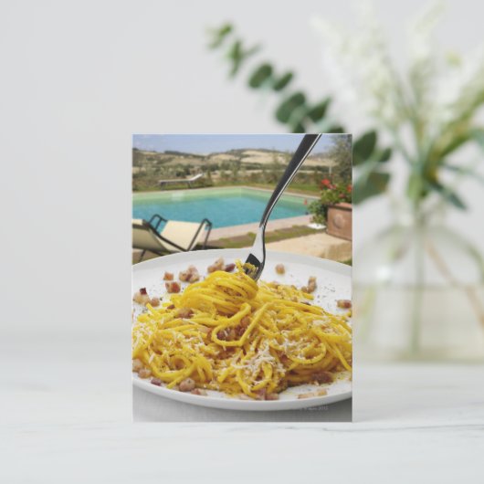 Carte Postale Spaghetti Carbonara (Debout devant)