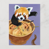 Carte Postale Spaghetti mangeant du panda rouge (Devant)