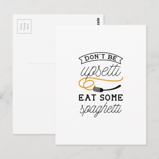 Carte Postale Spaghettis (Devant / Derrière)