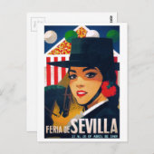 Carte Postale Spain 1969 Seville April Fair Poster (Devant / Derrière)