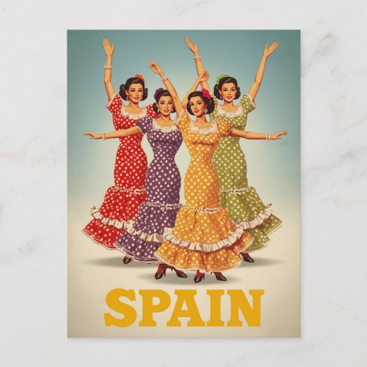 Carte Postale Spain Flamenco Dancers Travel (Devant)