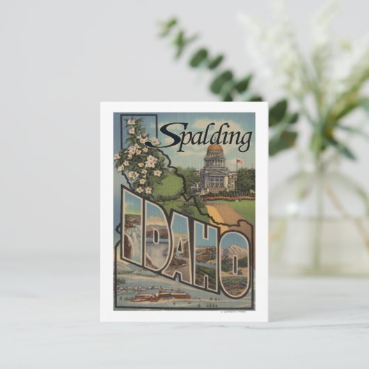 Carte Postale Spalding, Idaho - Scènes de grandes lettres (Debout devant)