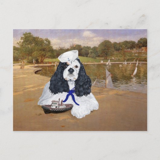 Carte Postale Spaniel Cocker Américain Marin (Devant)