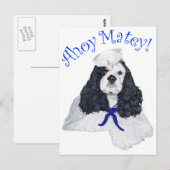 Carte Postale Spaniel Cocker Américain Marin (Devant / Derrière)