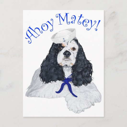 Carte Postale Spaniel Cocker Américain Marin (Devant)