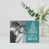 Carte Postale Sparkboard Tree Photo, Turquoise (Debout devant)
