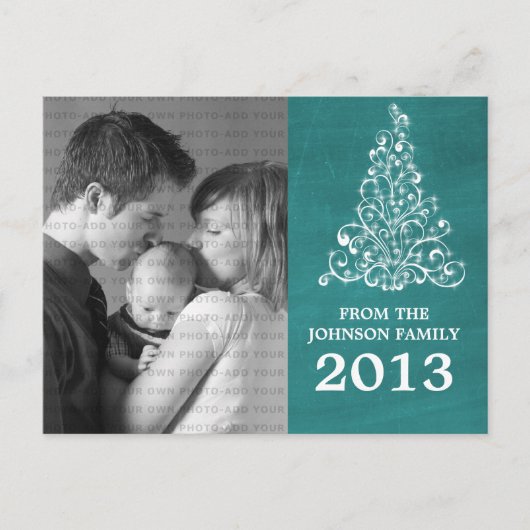 Carte Postale Sparkboard Tree Photo, Turquoise (Devant)